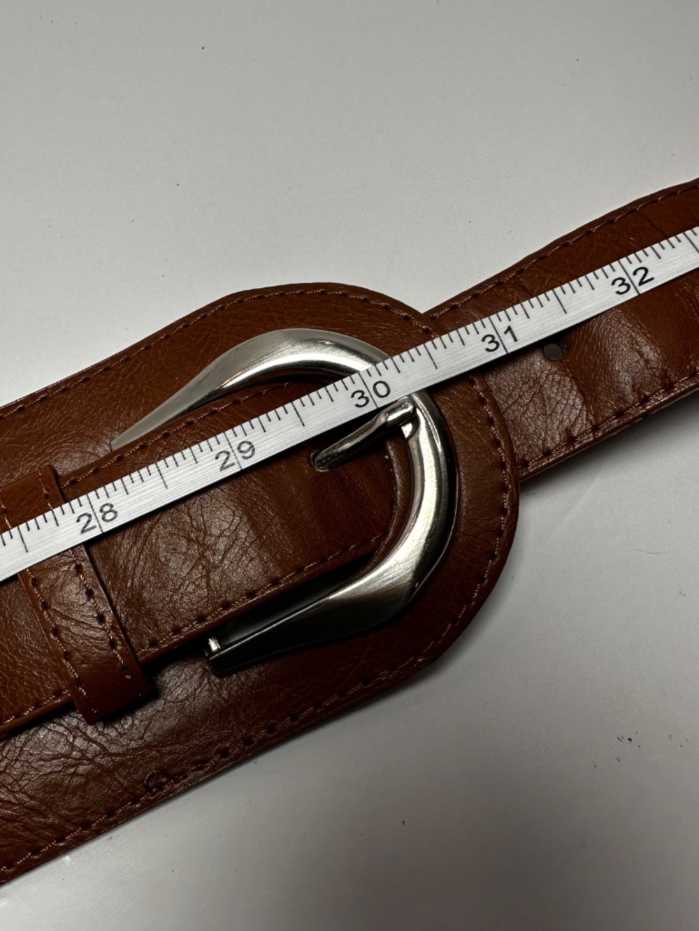Costa Blanca Brown Double Buckle Wide Waist Belt Medium Adjustable - Picture 10 of 11